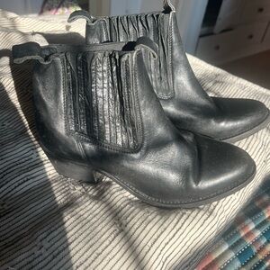 Black Leather Ankle Boots